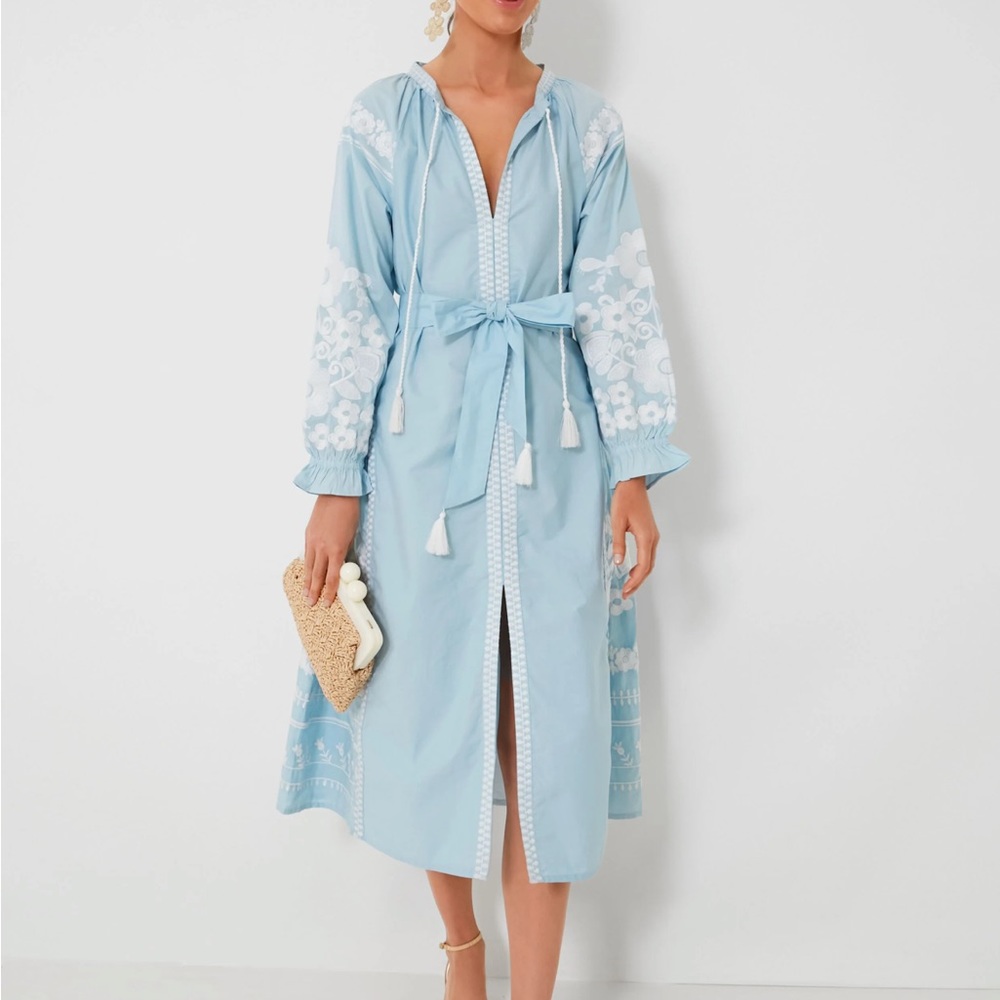 Julia Amory Coatue Caftan in Nantucket Blue XS